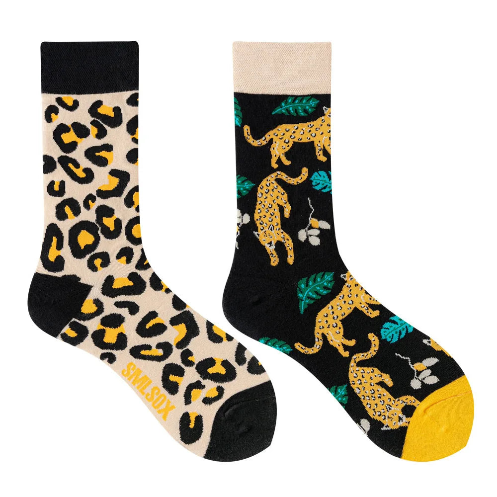 Leopard ODD Socks - UK 3-6