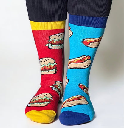 Hot Dogs & Burgers ODD Socks UK 5-11