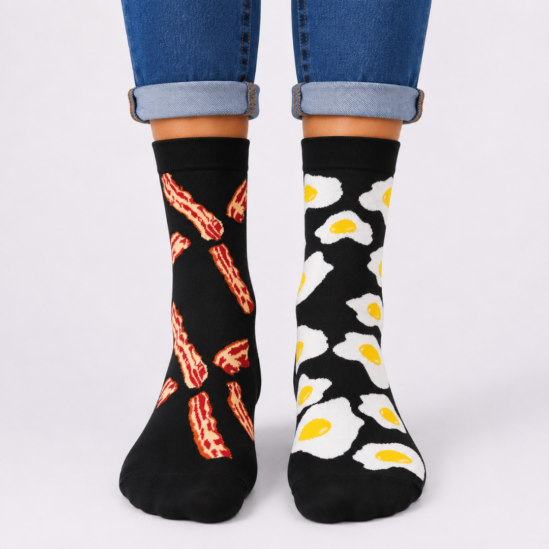 Bacon & Egg Odd Socks