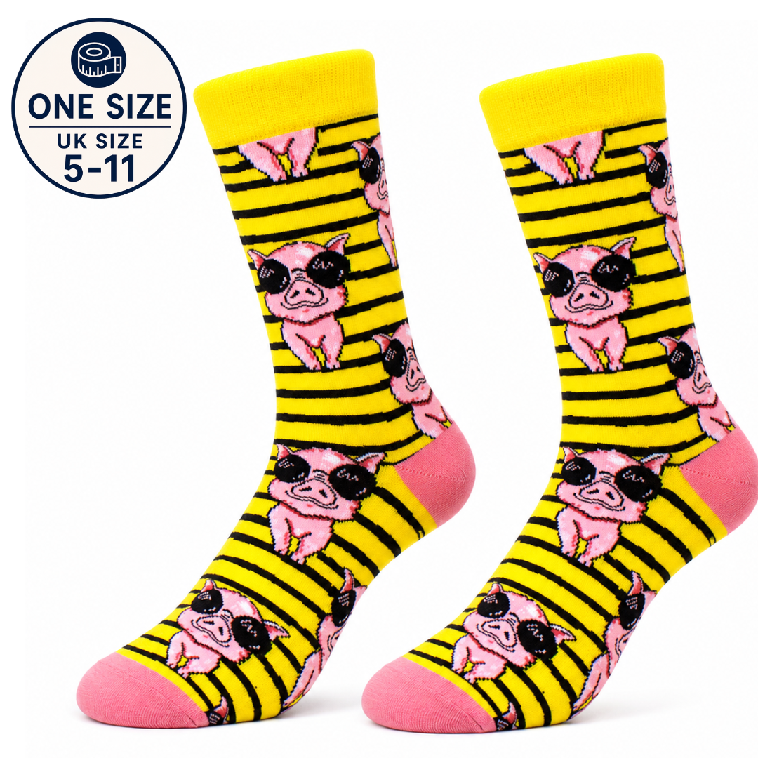 Pig Wearing Sunglasses Socks