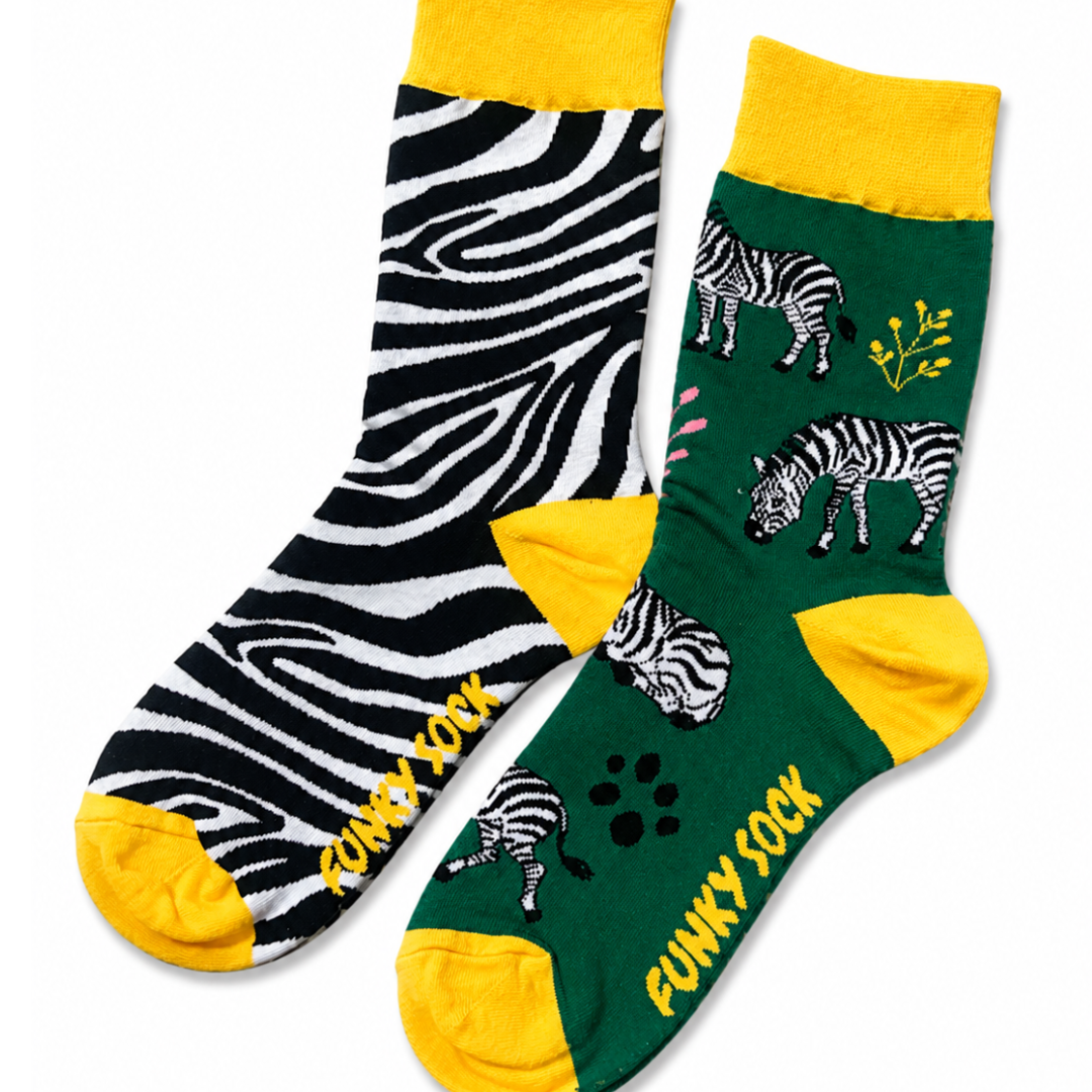 Zebra Odd Socks - Organic Cotton