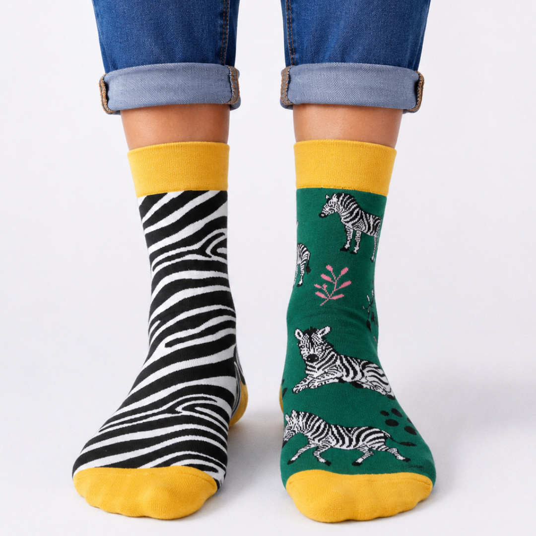 Zebra Odd Socks - Organic Cotton