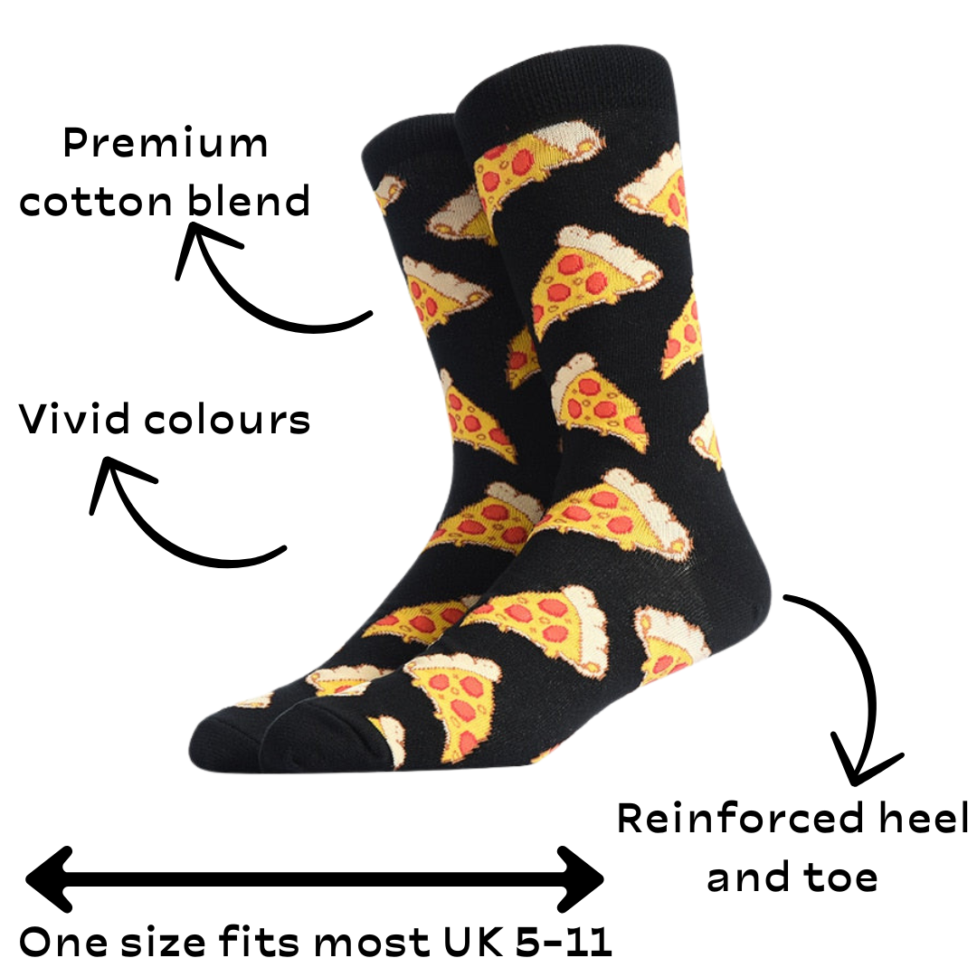 Livoni Calzini Regular Con Fetta Di Pizza, Taglia 35-38, Unisex, Multicolor, Cotone