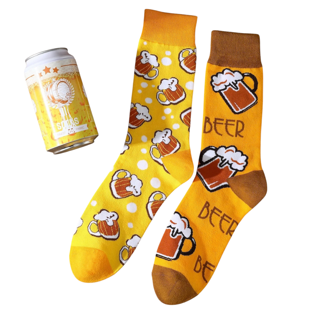 Odd Beer Socks in a Beer Can