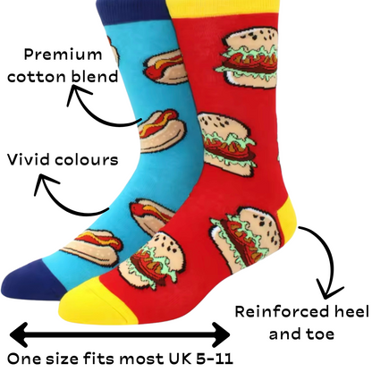 Hot Dogs & Burgers ODD Socks