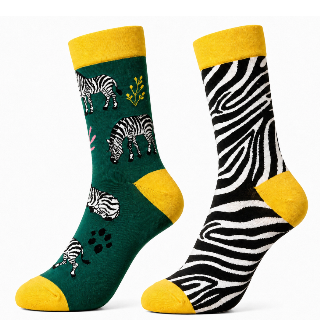 Zebra Odd Socks - Organic Cotton