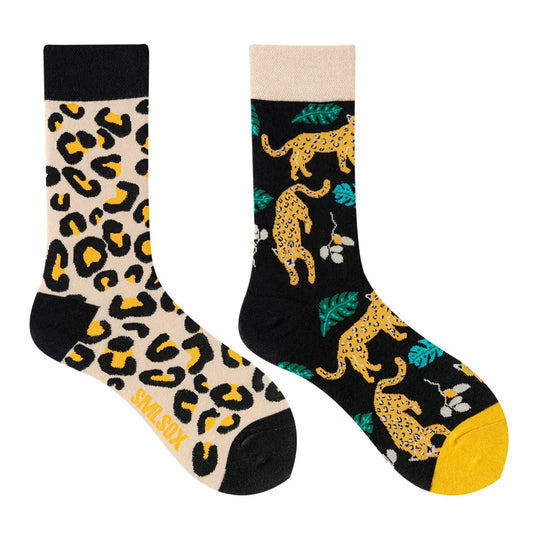 Leopard ODD Socks - UK 3-6