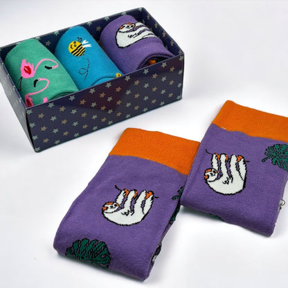 Funky Sock Bright Animal Gift Box UK 5-11