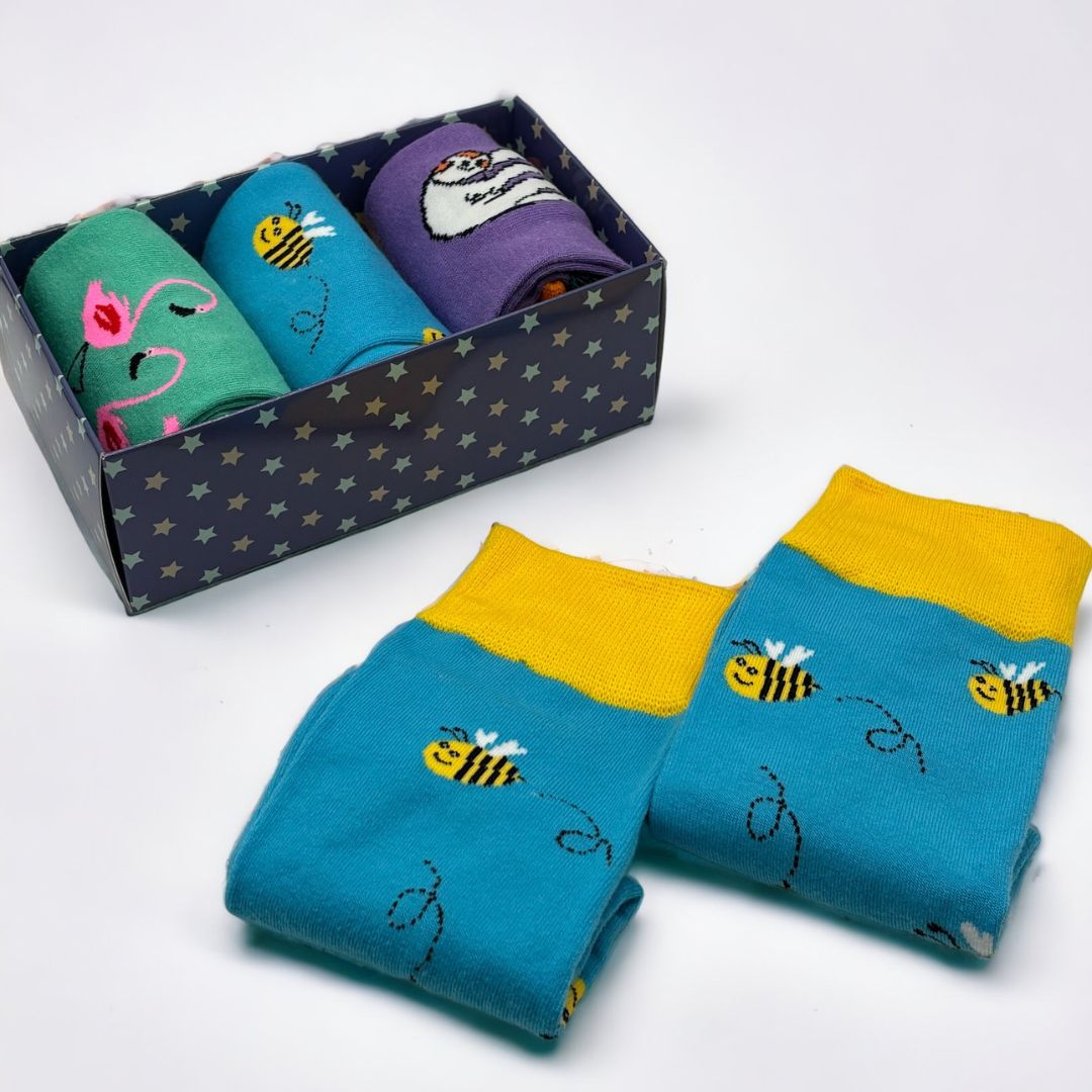 Funky Sock Bright Animal Gift Box UK 5-11