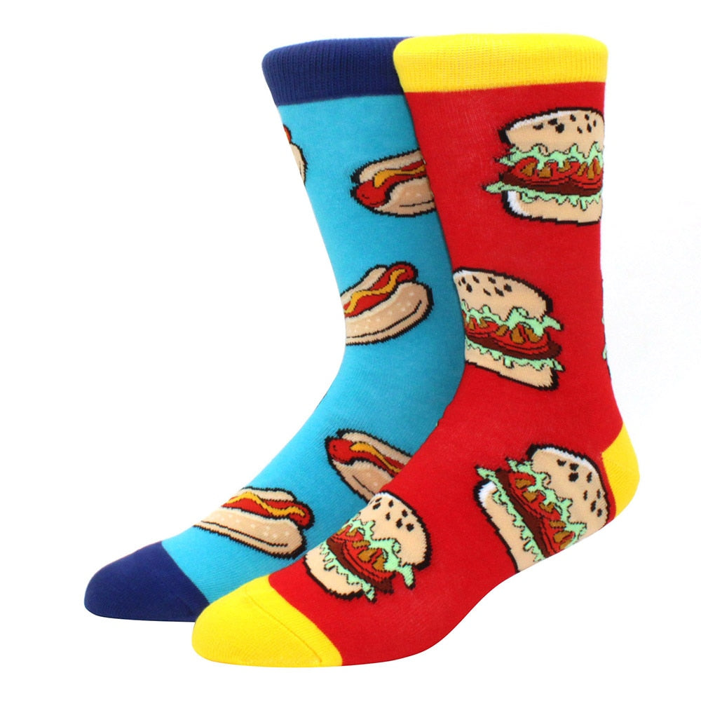 Hot Dogs & Burgers ODD Socks UK 5-11